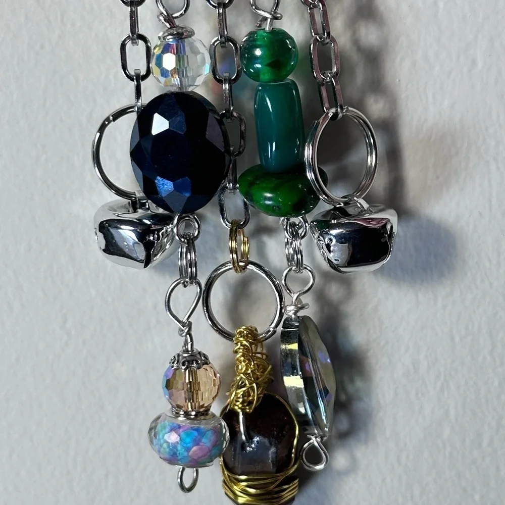 Brooch Pin Hand Crafted | Glass Beaded Artisan Multicolor Wire-Wrapped OOAK